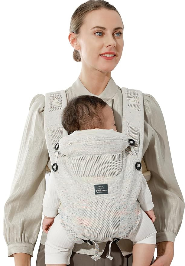 Bebamour Knit Baby Carrier Newborn to Toddler -Lightweight Baby Wrap Carrier 3-in-1 Baby Carrier ... | Amazon (US)