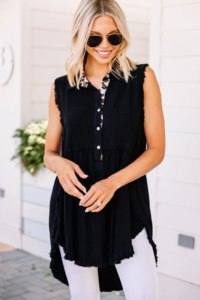 Have Your Attention Black Sleeveless Tunic | The Mint Julep Boutique