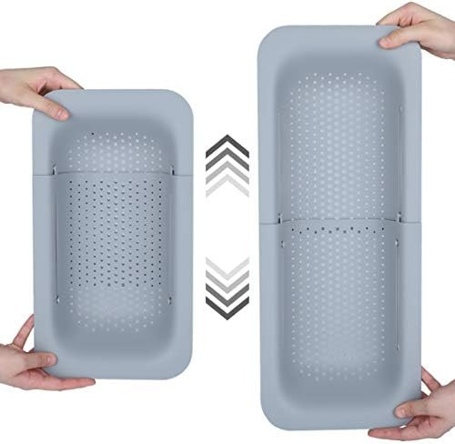 BLUE GINKGO Over the Sink Colander Strainer Basket - Wash Vegetables and Fruits, Drain Cooked Pas... | Amazon (US)