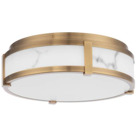 Constantine 4.13"H x 14"W 1-Light Flush Mount in Aged Brass | Lamps Plus