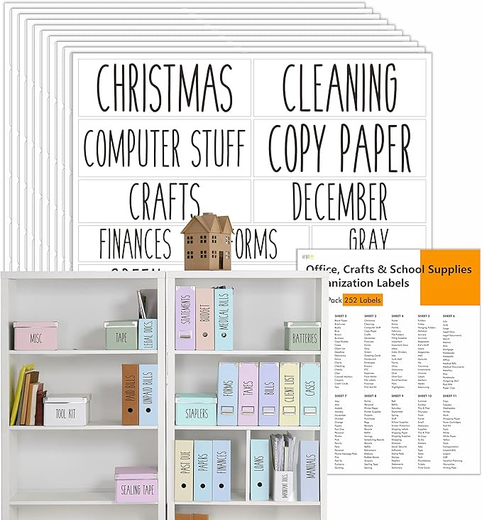 252 Transparent Office Crafts School Supplies Organization Labels, Waterproof Tear-Resistant No R... | Amazon (US)