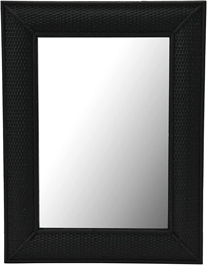 Creative Co-Op Firwood and Rattan Wall, Black Mirror | Amazon (US)