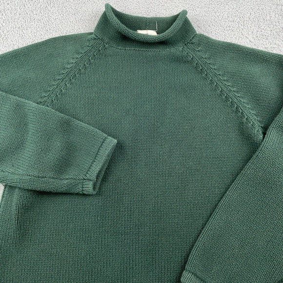 VINTAGE J Crew Sweater Mens Large Tall Green Roll Neck Cotton Fisherman Oarsman | Poshmark