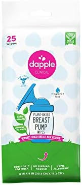 Dapple Baby Breast Pump Cleaner Wipes, Plant-Based, Fragrance Free, 25 Count, Hypoallergenic, Great  | Amazon (US)