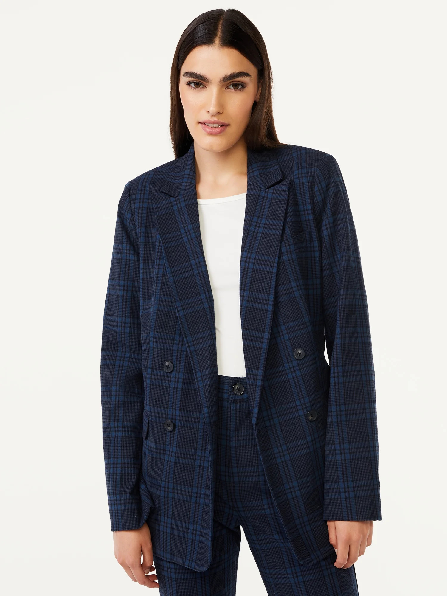 Free Assembly Women's Slim Double Breasted Blazer - Walmart.com | Walmart (US)