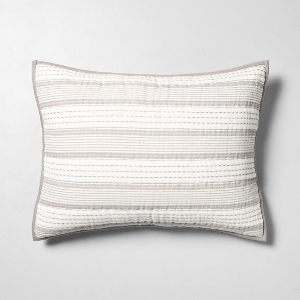 Pillow Sham Woven Stripe Galvanized Gray - Hearth & Hand™ with Magnolia | Target