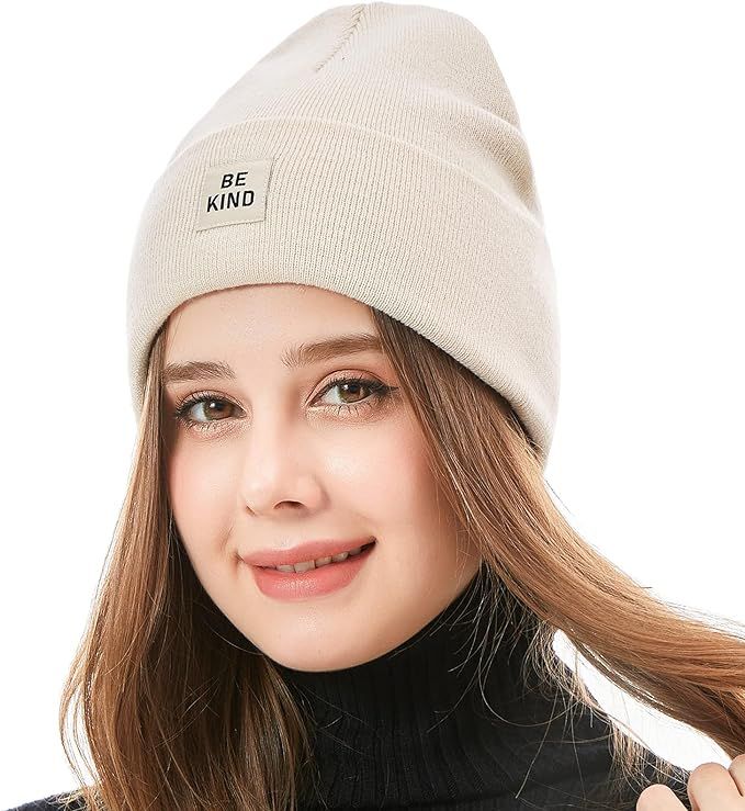 Moon Kitty Women Beanie Hat Warm Knit Winter Hats for Women Men Elegant Soft Beanies Unisex | Amazon (US)