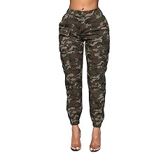 Double Denim January 5th Women's High Waist Cargo Jogger Pants Elastic Waistband Casual Tapered S... | Amazon (US)