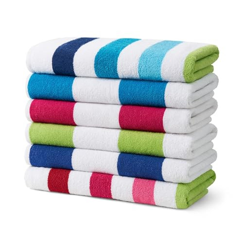 Ben Kaufman Cabana Stripe Beach & Pool Towel - Large Cotton Terry Beach Towel - Soft & Absorbant ... | Amazon (US)