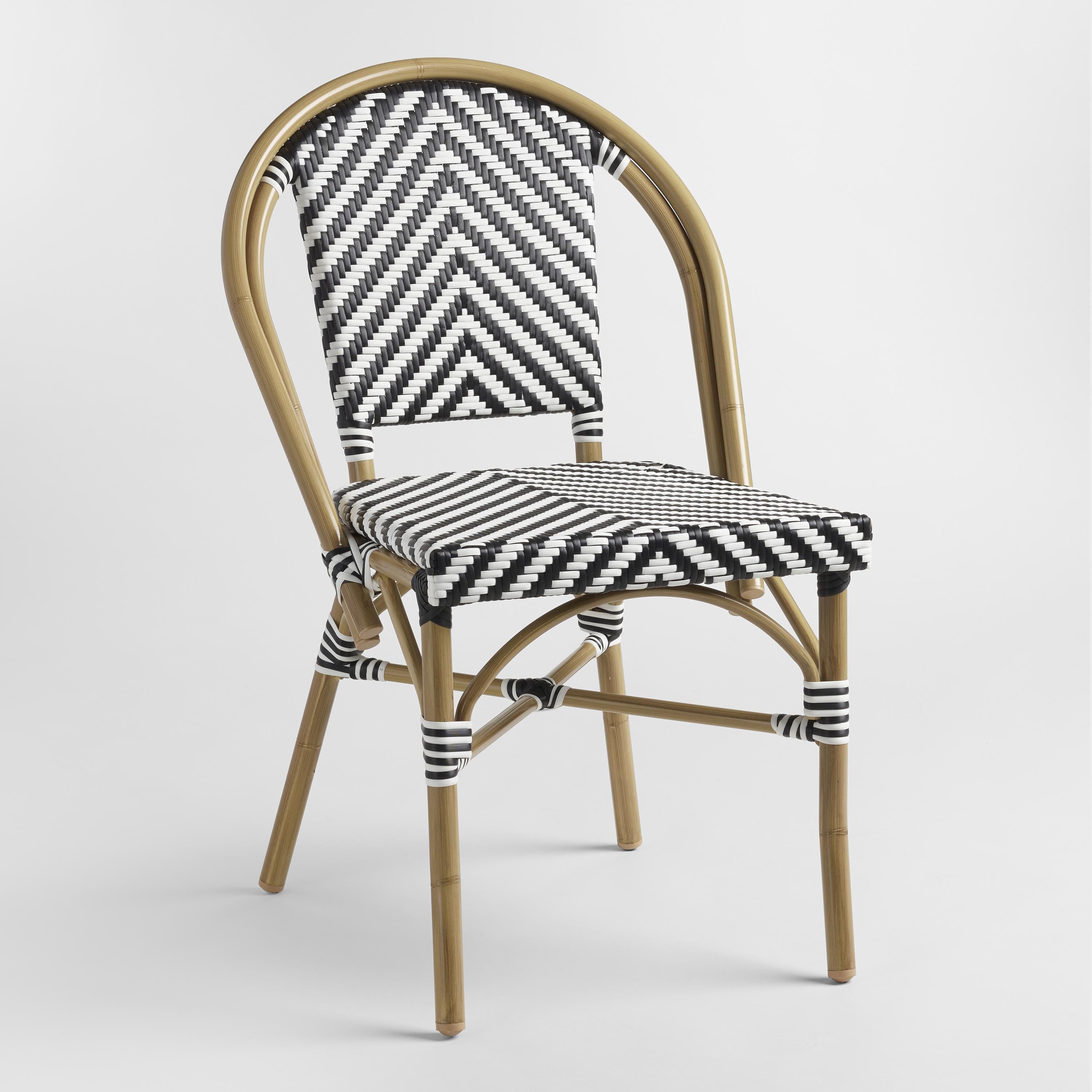 Black & White Kaliko Outdoor Bistro Chairs Set of 2 | World Market