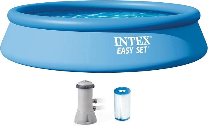 Intex Easy Set 13 ft x 33in Above Ground Pool Set, Round Inflatable Swimming Pool with 530 GPH Ca... | Amazon (US)