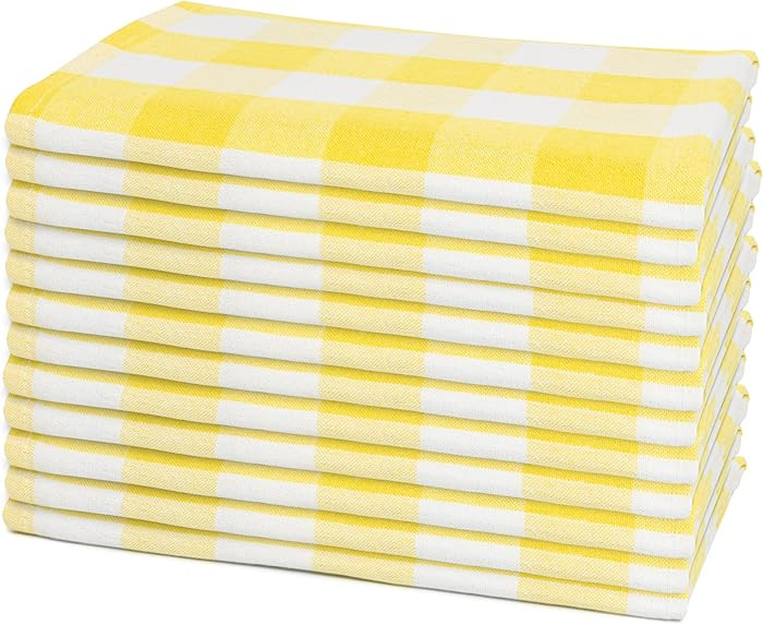 Yellow Cloth Napkins - Reusable Yellow Cotton Napkins - 100% Cotton, 12-Pack, 20"x20", Washable C... | Amazon (US)