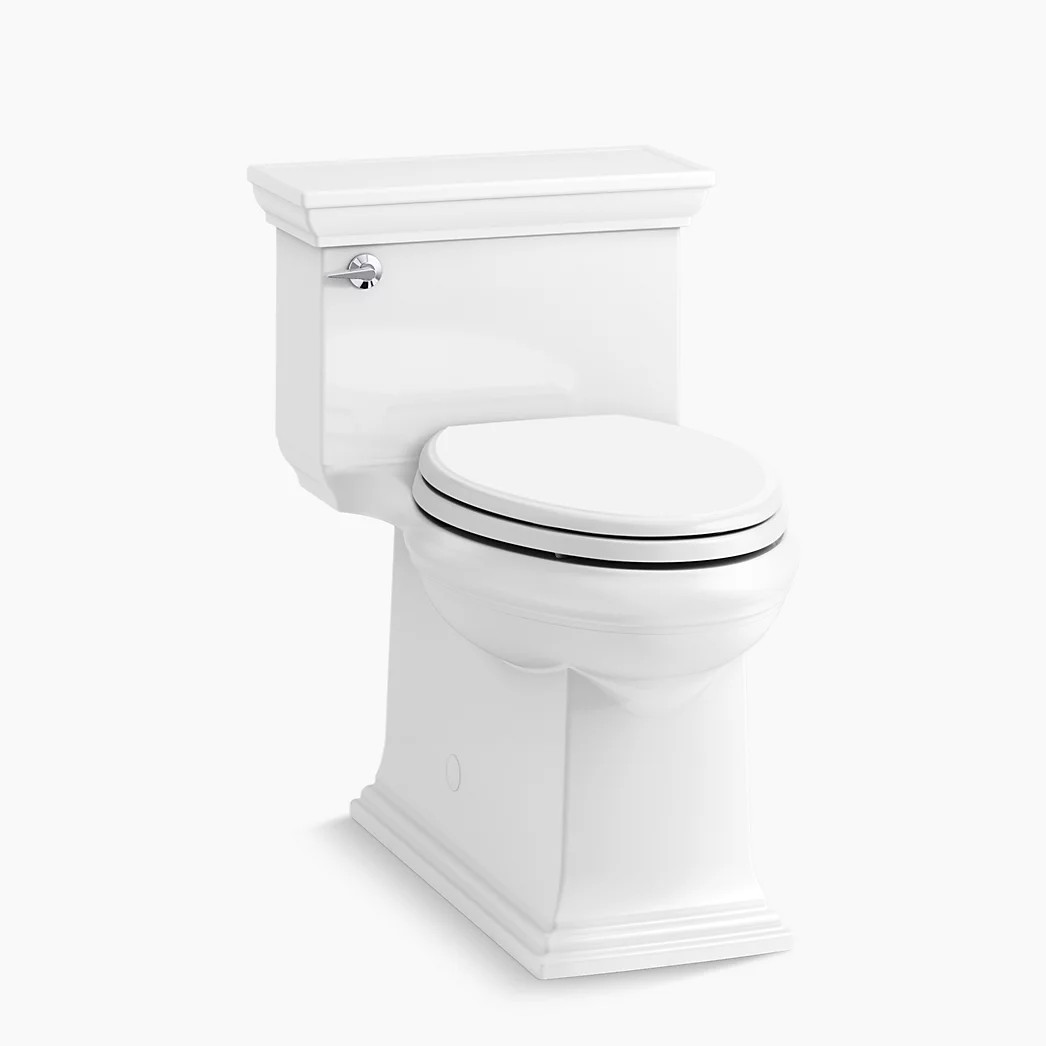 One-piece compact elongated toilet with skirted trapway, 1.28 gpf | Kohler