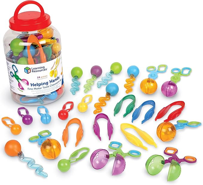 Learning Resources Helping Hands Fine Motor Tools Classroom Set,24 Pieces, Ages 3+, fine motor sk... | Amazon (US)
