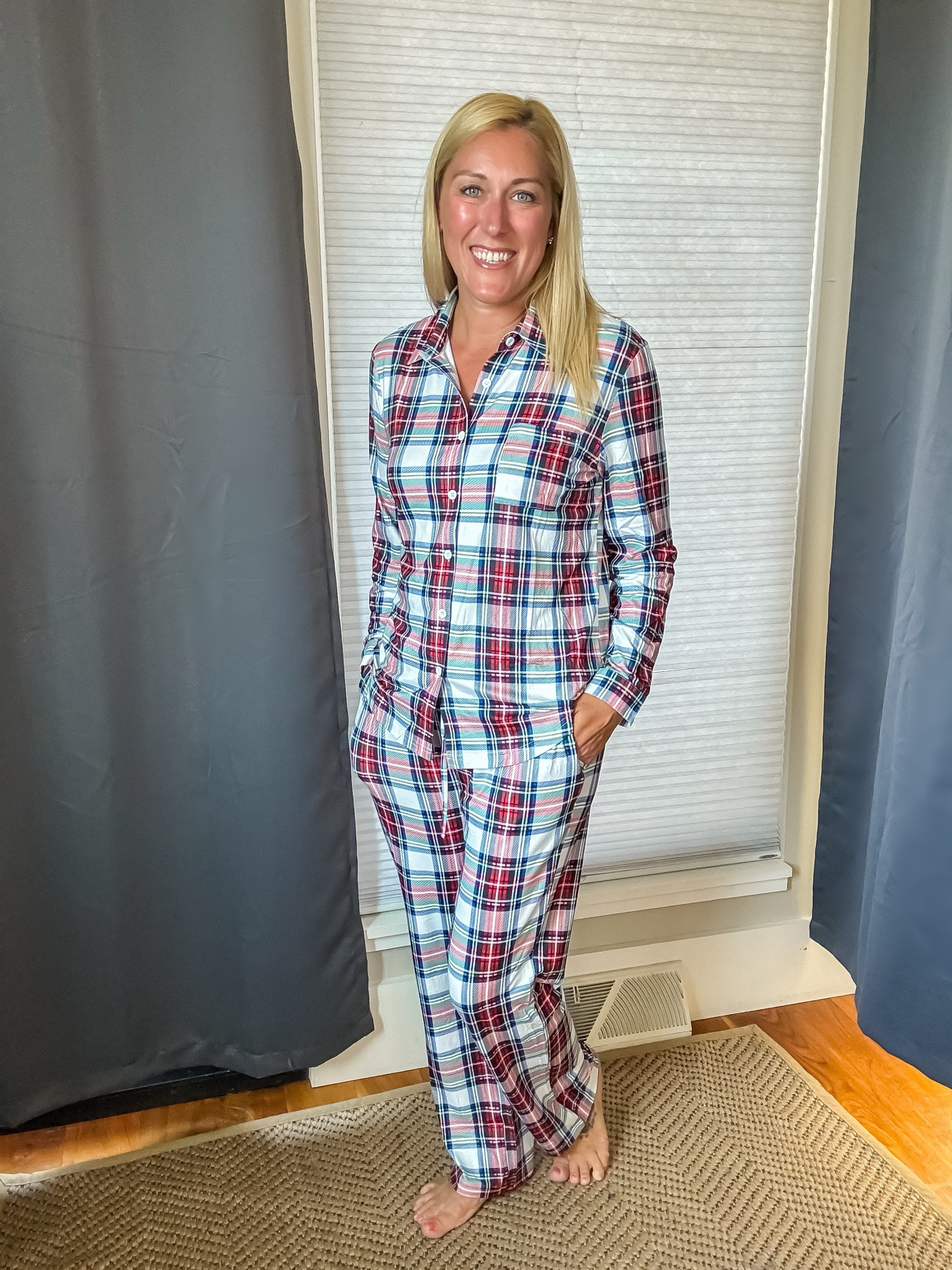 Everyone needs a pair of these PJs!! They have the look of flannel, but the softness of a light jersey type fabric - I’m in love! 😍 