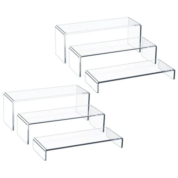 Acrylic Display Risers,6 Pcs 9" Large Acrylic Risers,Thickened 5mm Clear Rectangular Risers for C... | Walmart (US)