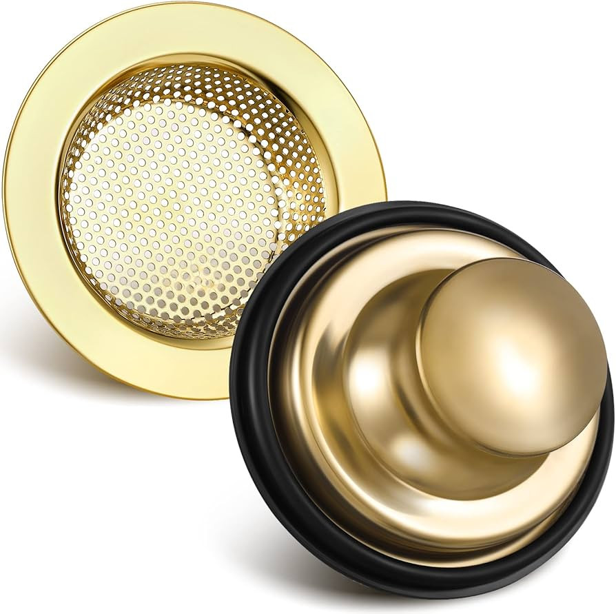 Retisee 2 Pcs Kitchen Sink Drain Strainer Kitchen Sink Stopper Kit Basket Stainless Steel Sink Fi... | Amazon (US)