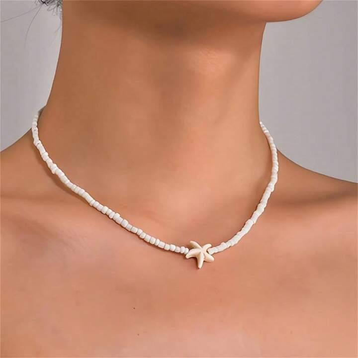 Zeester Ontwerp Schelp Turkoois Decor Hanger Kraal String Ketting Boheems Vakantiestijl Vakantiea... | SHEIN