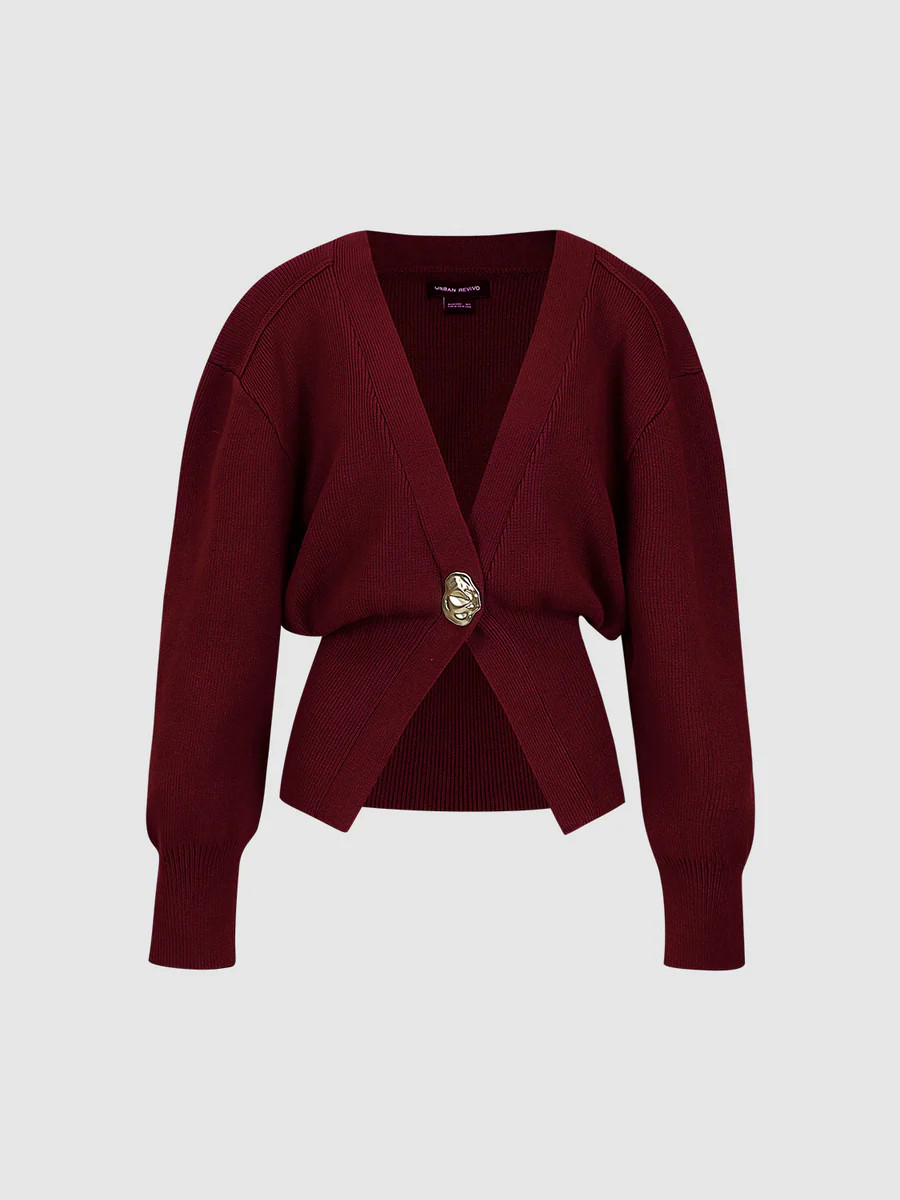 V-Neck Knitted Cardigan | Urban Revivo