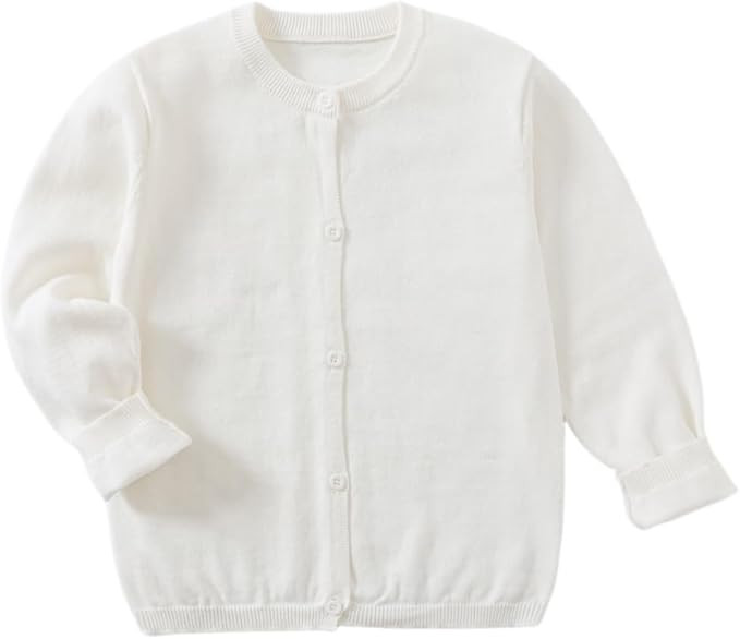 Girls' Cardigans Sweater School Uniforms Cotton Long Sleeve Lightweight Outerwear | Amazon (US)