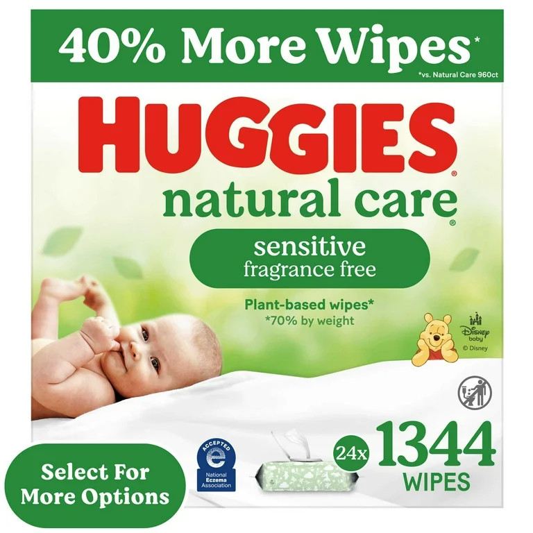 Huggies Natural Care Sensitive Baby Wipes, Unscented, 24 Packs, 1344 Total Count (Select for More... | Walmart (US)