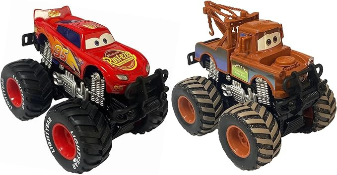 Movie Cars 3 Giant Wheels Cars 1：55 Diecast Vehicles Toys Set Oversized Children Car Toy (2PS) | Amazon (US)