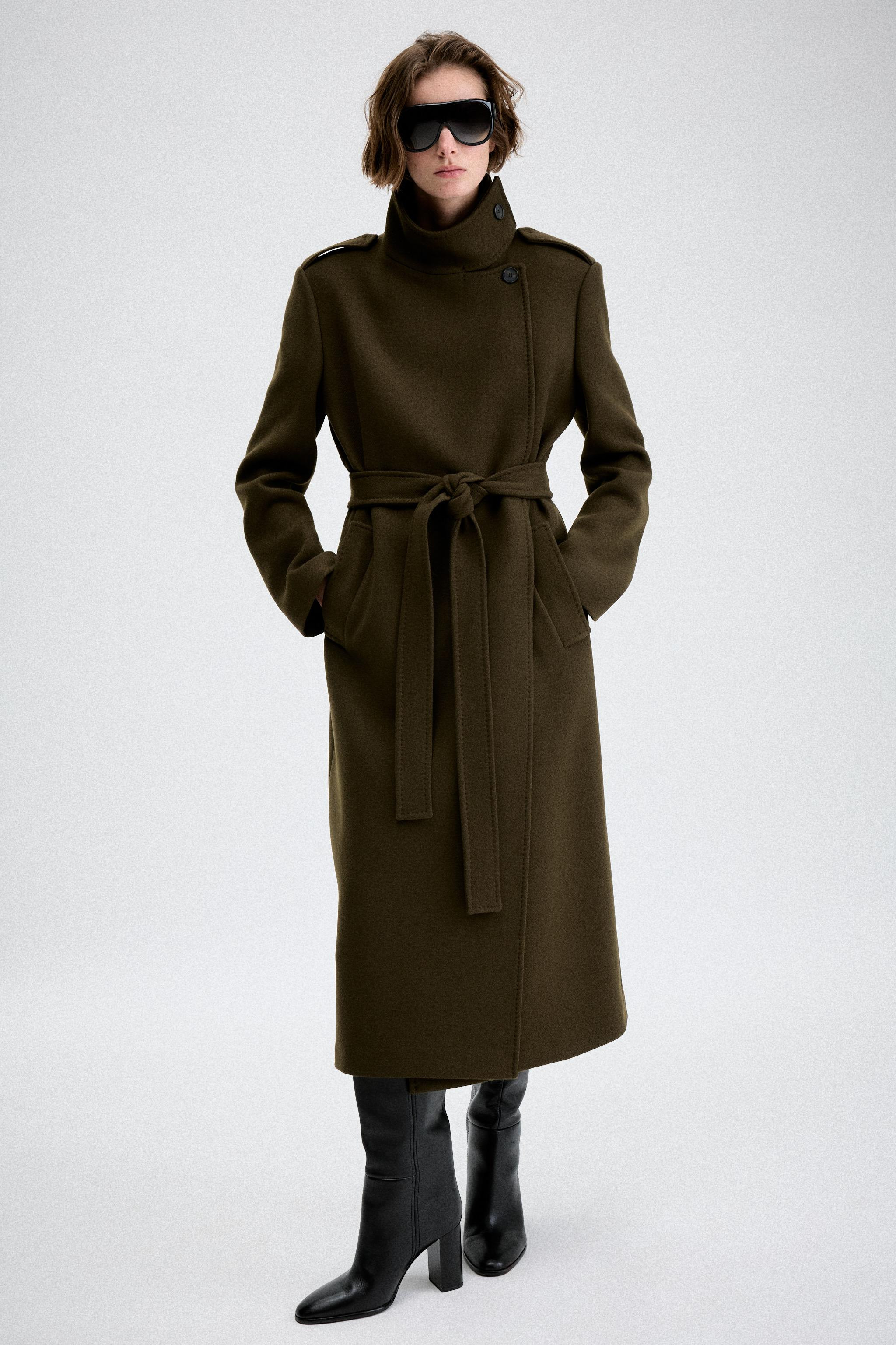 ZW COLLECTION WOOL BLEND BELTED COAT | Zara AU
