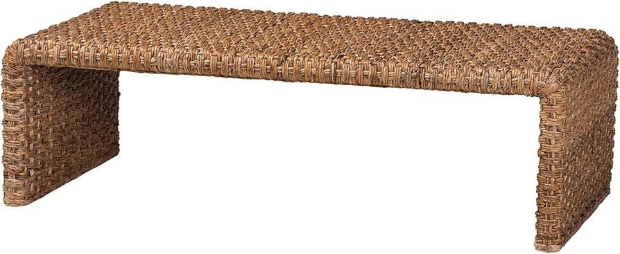 Bali & pari Alda Handwoven Seagrass Coffee Table - Rustic Wicker Waterfall Accent Table for Livin... | Amazon (US)