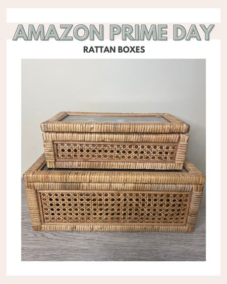 Love my rattan boxes with the glass lids. They are perfect for grand millennial or coastal grandma decor on sale today for Amazon prime day.

#LTKxPrimeDay #LTKFind #LTKhome