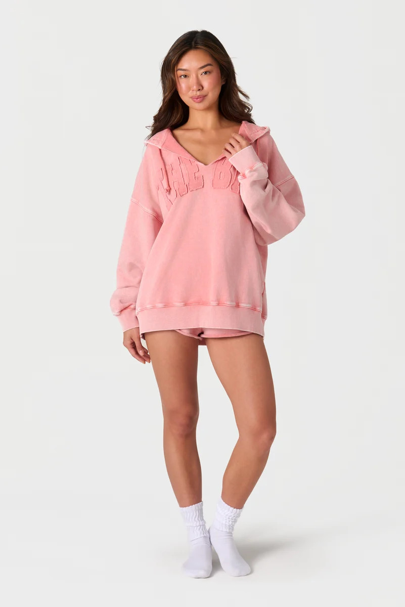 SPLIT NECK HOODIE SUN DRIED | The Bar
