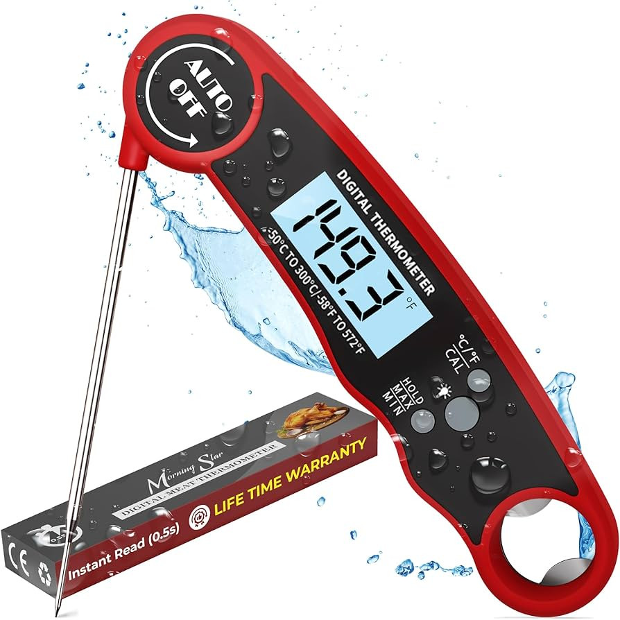 Meat Thermometer - Instant Read Digital Cooking Thermometer for Grilling & BBQ, IP67 Waterproof, ... | Amazon (US)