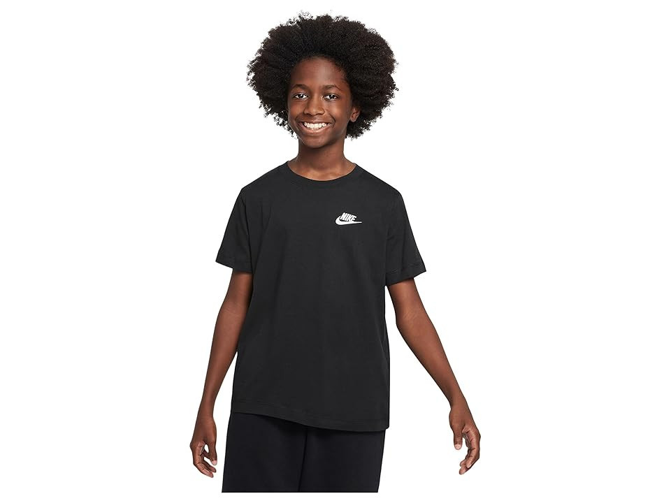 Nike Kids Sportswear T-Shirt (Little Kid/Big Kid) Kid's Clothing Black 1 : XS (6X Little Kid), Cotton | Zappos