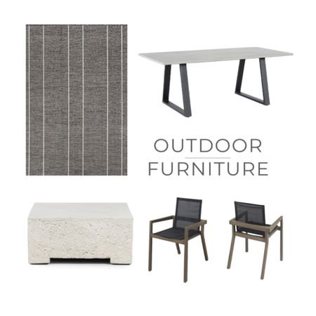 More of our modern outdoor furniture including dining table and chairs, outdoor rug and coffee table. See previous post for more outdoor furniture!

#LTKSeasonal