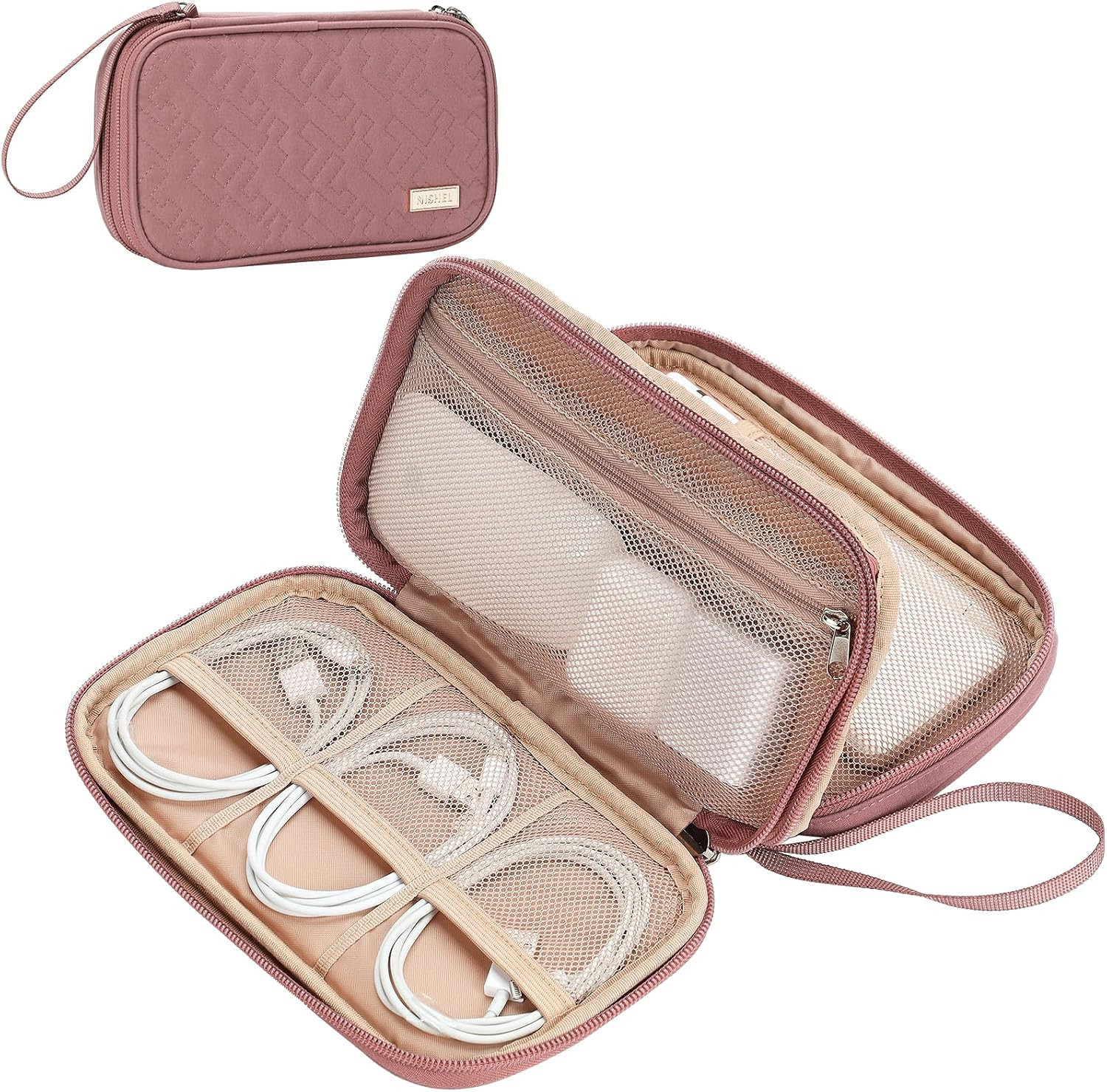 NISHEL Electronics Travel Organizer Cord Case, Charger Cable Tech Bag | Amazon (US)