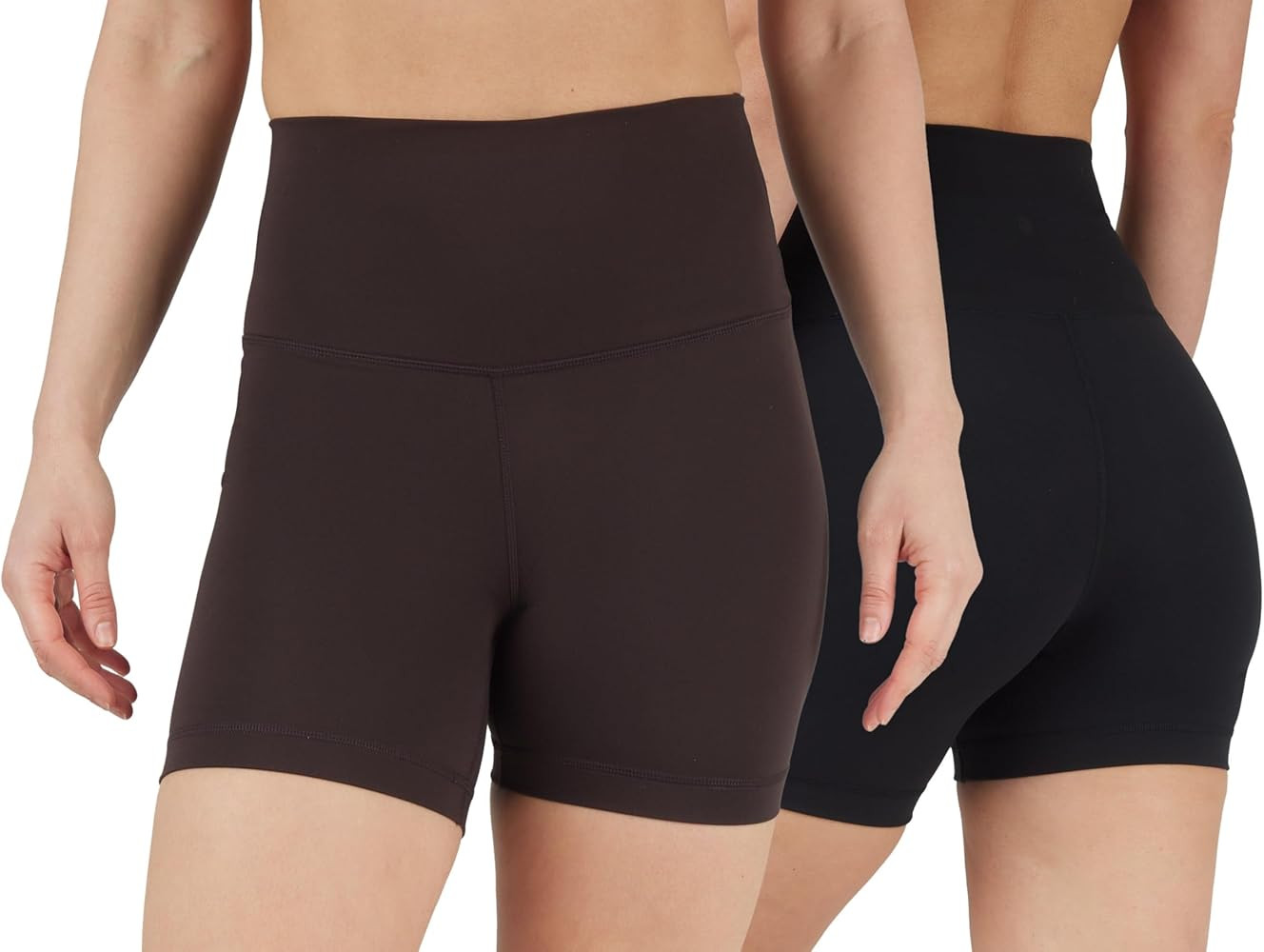 Yogalicious Womens 5”, 7” High Waisted Biker Shorts Squat Proof Workout Yoga Short 2 Pack | Amazon (US)