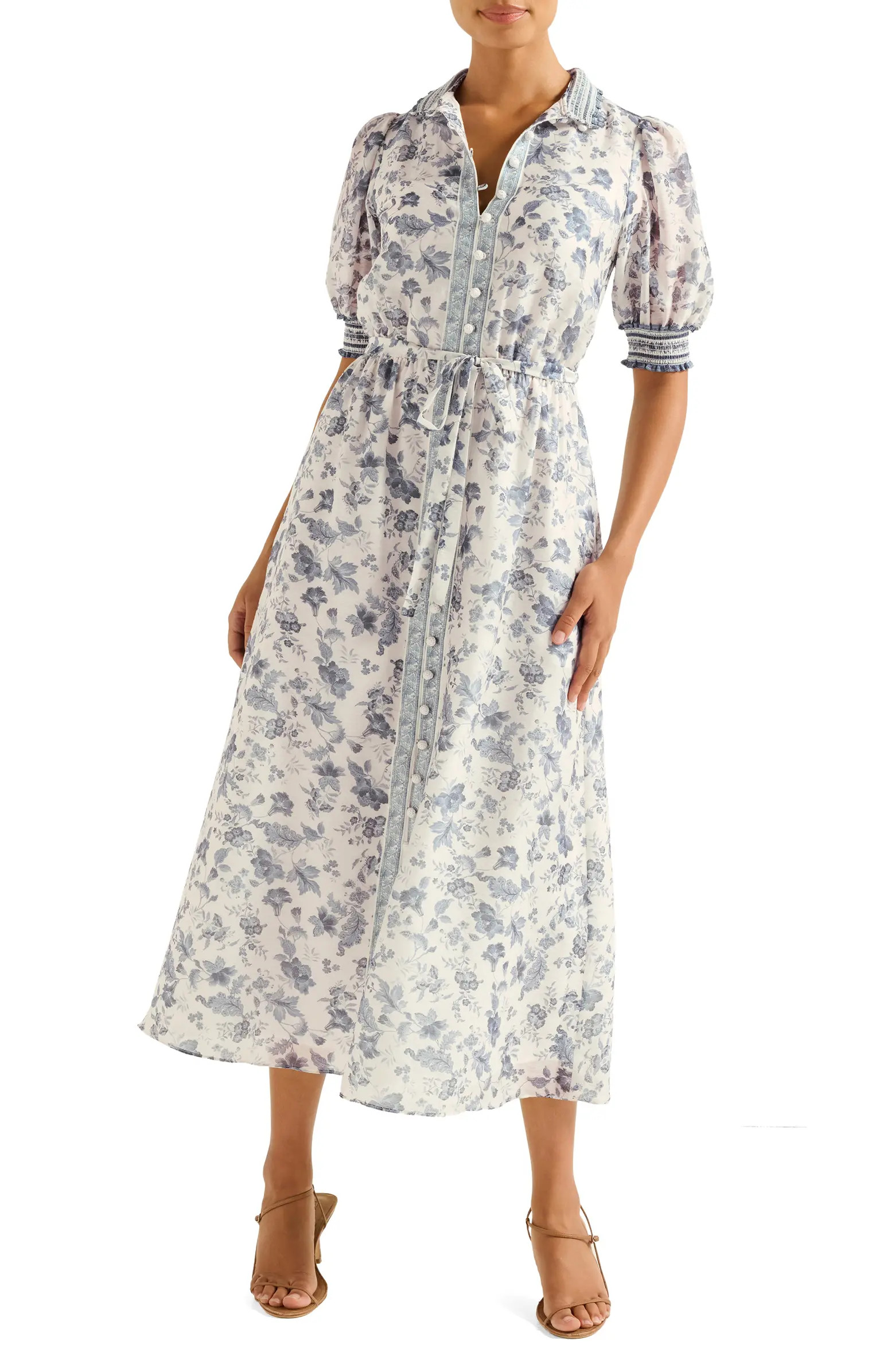 Ever New Rochelle Floral Midi Shirtdress | Nordstrom | Nordstrom