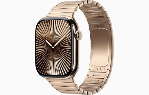 Apple Watch Series 10 [GPS + Cellular, 46mm] - Gold Titanium Case with Gold Link Bracelet (Renewed) | Amazon (US)