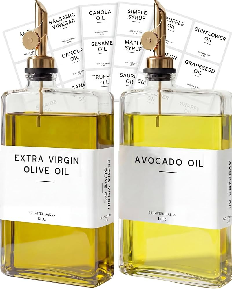 Glass Olive Oil Dispenser Bottle for Kitchen by Brighter Barns - Coffee Syrup Dispenser, Oil and ... | Amazon (US)