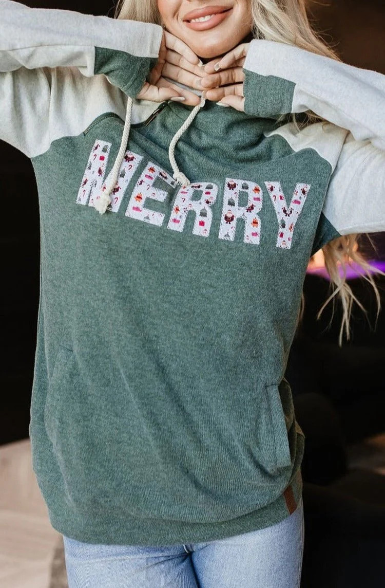 PREORDER: DoubleHood™ Sweatshirt - Happy Santa | Mindy Mae's Market