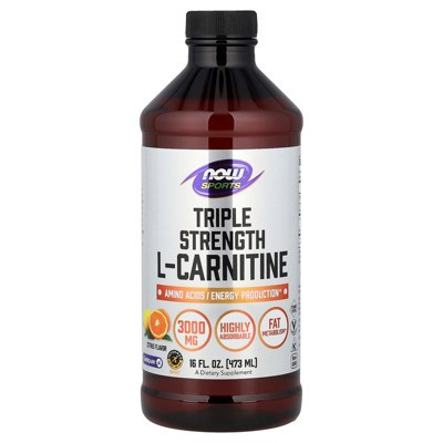 NOW Foods Sports, L-Carnitine, Triple Strength, Citrus, 16 fl oz (473 ml) | Target