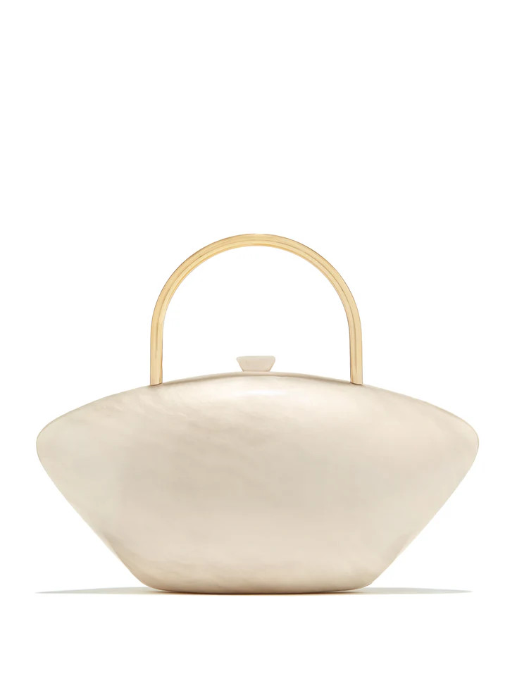 Imania Marble Top Handle Bag- Ivory | MISS LOLA