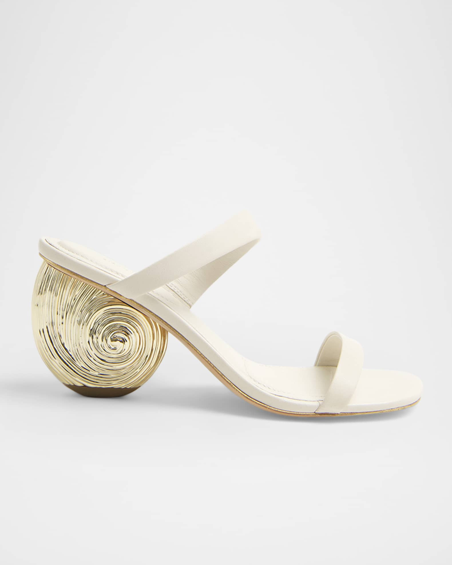 75mm Marion Leather Oyster Mule Sandals | Neiman Marcus