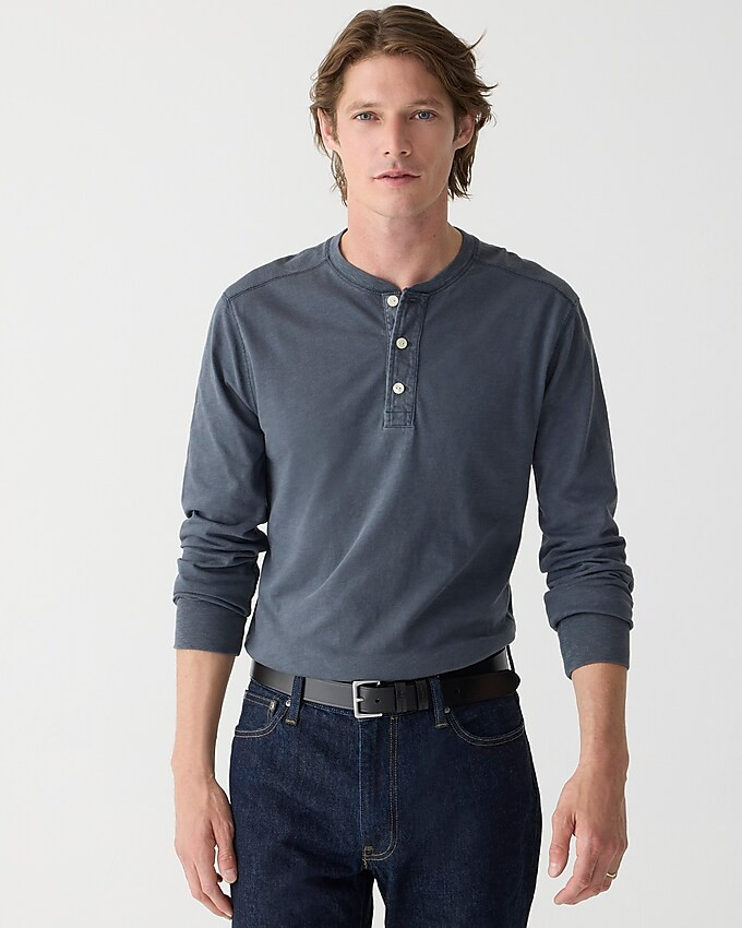 Garment-dyed slub cotton henley | J. Crew US