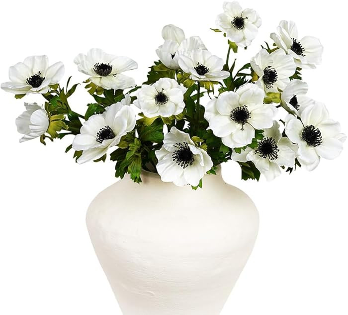Melorca&Guilla Artificial Flowers,Silk Flowers 4Pcs 23inch White Faux Flowers for Vase,Fake Flowe... | Amazon (US)