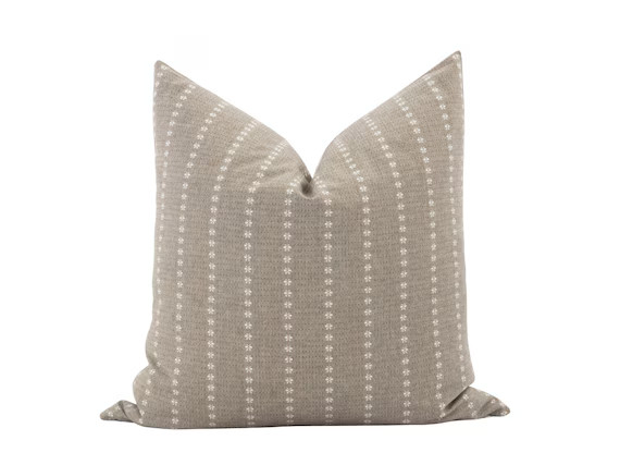 AURA || 14x20 20x20 Beige Stripe Pillow Cover Light Brown Cool Brown Modern Farmhouse Cottage Pil... | Etsy (US)