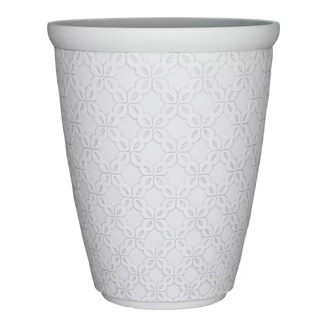 allen + roth Cone 14.96-in W x 18.94-in H White Resin Contemporary/Modern Indoor/Outdoor Planter | Lowe's