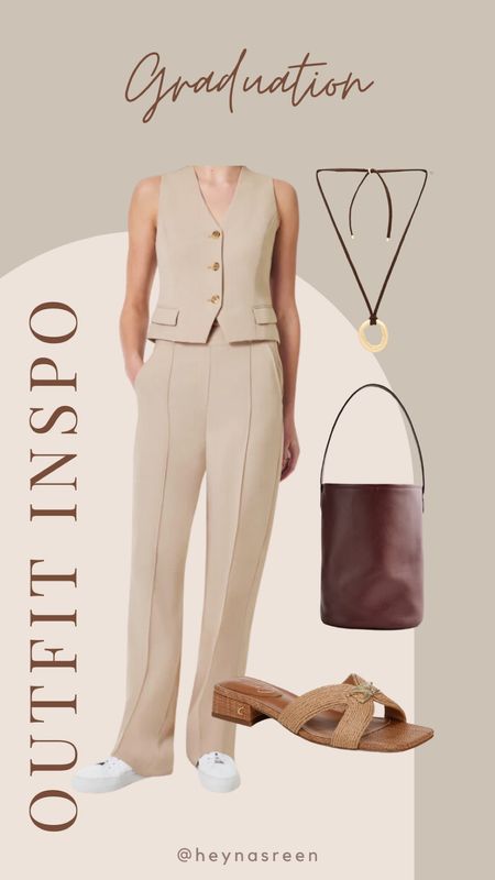 Graduation guest outfit idea: vest and pant set! Love this Spanx set paired with brown accessories 🤎

#LTKstyletip #LTKfindsunder100

#LTKSeasonal