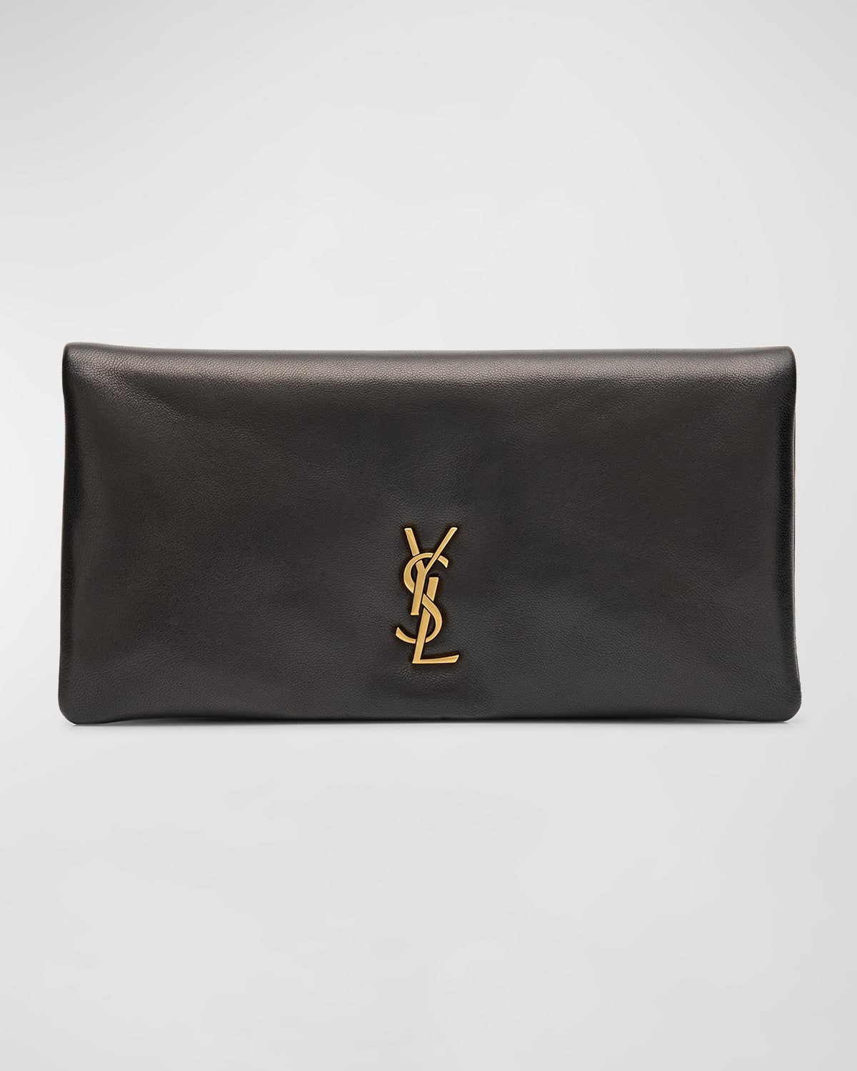 Calypso YSL Pouch Clutch Bag in Lambskin Leather | Neiman Marcus