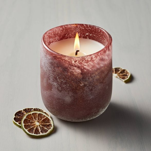 9oz Bergamot Spice Textured Glass Seasonal Candle Red - Hearth & Hand™ with Magnolia | Target