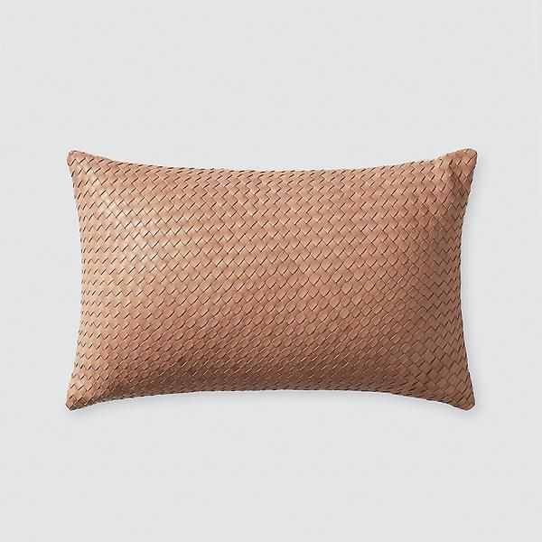 The Citizenry Dhara Leather Lumbar Pillow - Small | The Container Store